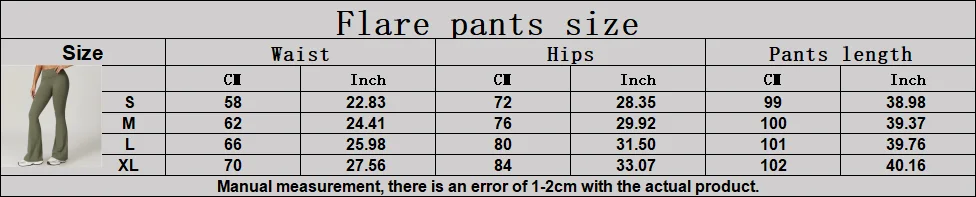 flare legging size