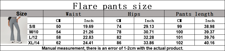 flare legging size
